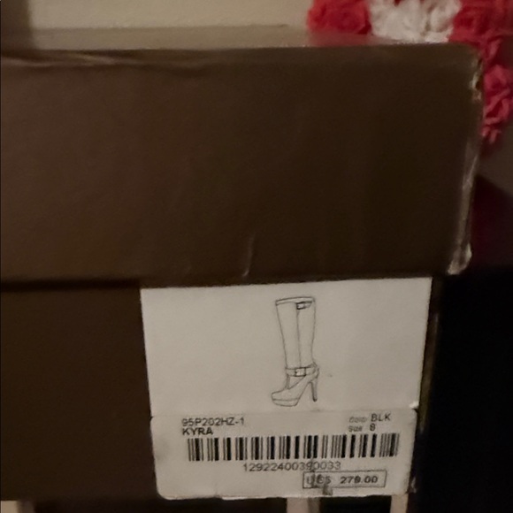 Bebe Glossy Black Heeled Boots size 8 - Picture 12 of 14